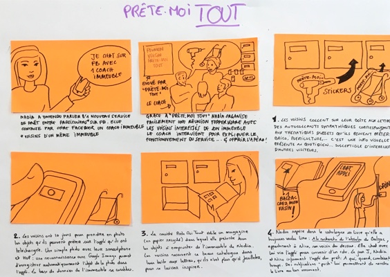 Exemple de scénario sous forme de storyboard